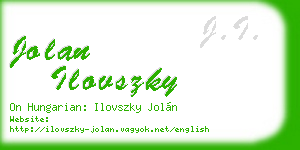 jolan ilovszky business card