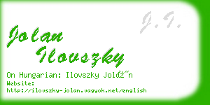 jolan ilovszky business card